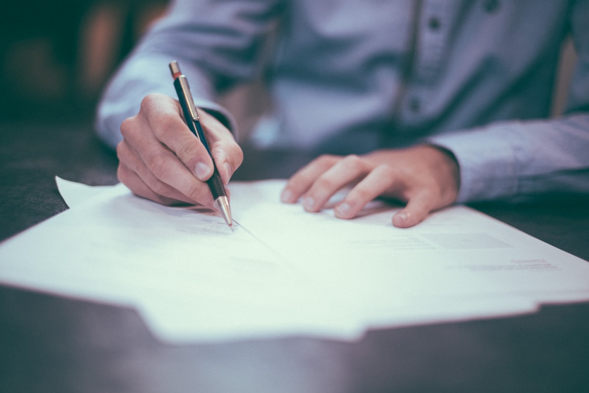 Legal documents and paperwork on a desk